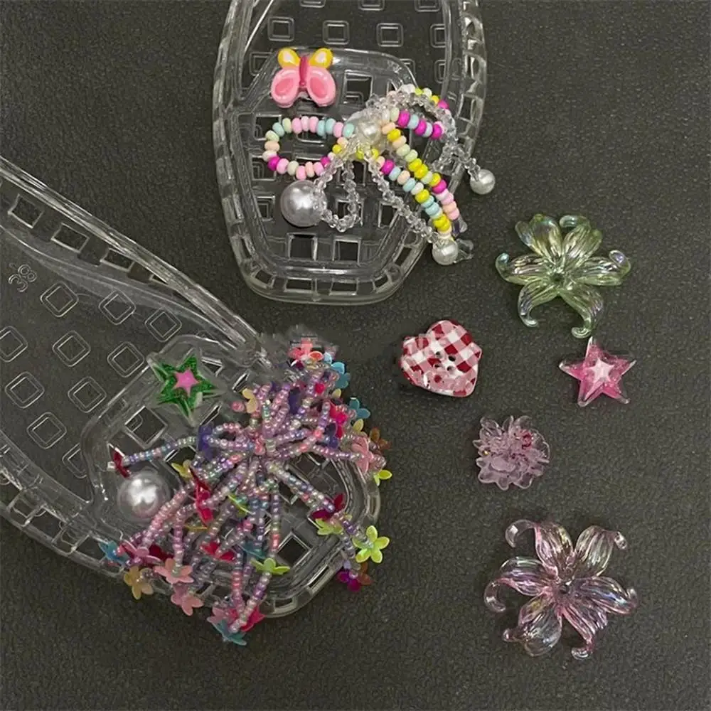 1 مجموعة يدويا مطرز هلام الأحذية الصنادل الرياضية اكسسوارات الأحذية السحر DIY الزخرفية حذاء زهرة النعال أبازيم ملونة