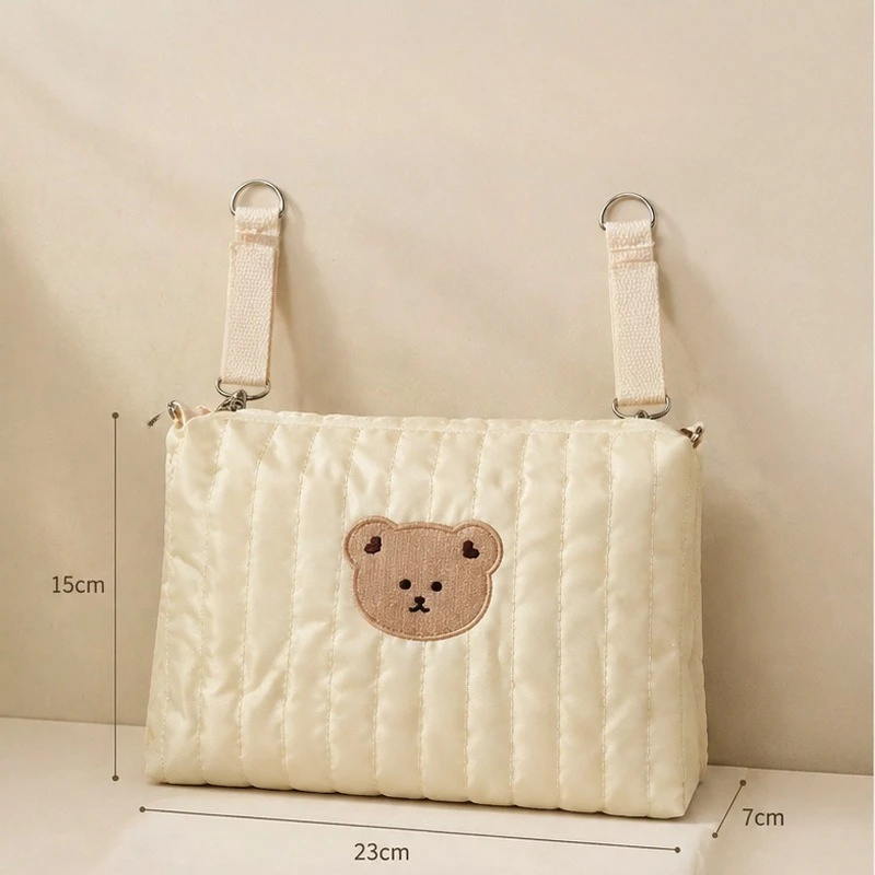 Niedliche Baby-Kinderwagentaschen mit Cartoon-Bären-Motiv, Organizer für Mama, zum Aufhängen von Babyartikeln, multifunktionale Wickeltaschen, Kosmetiktaschen – Detail 4