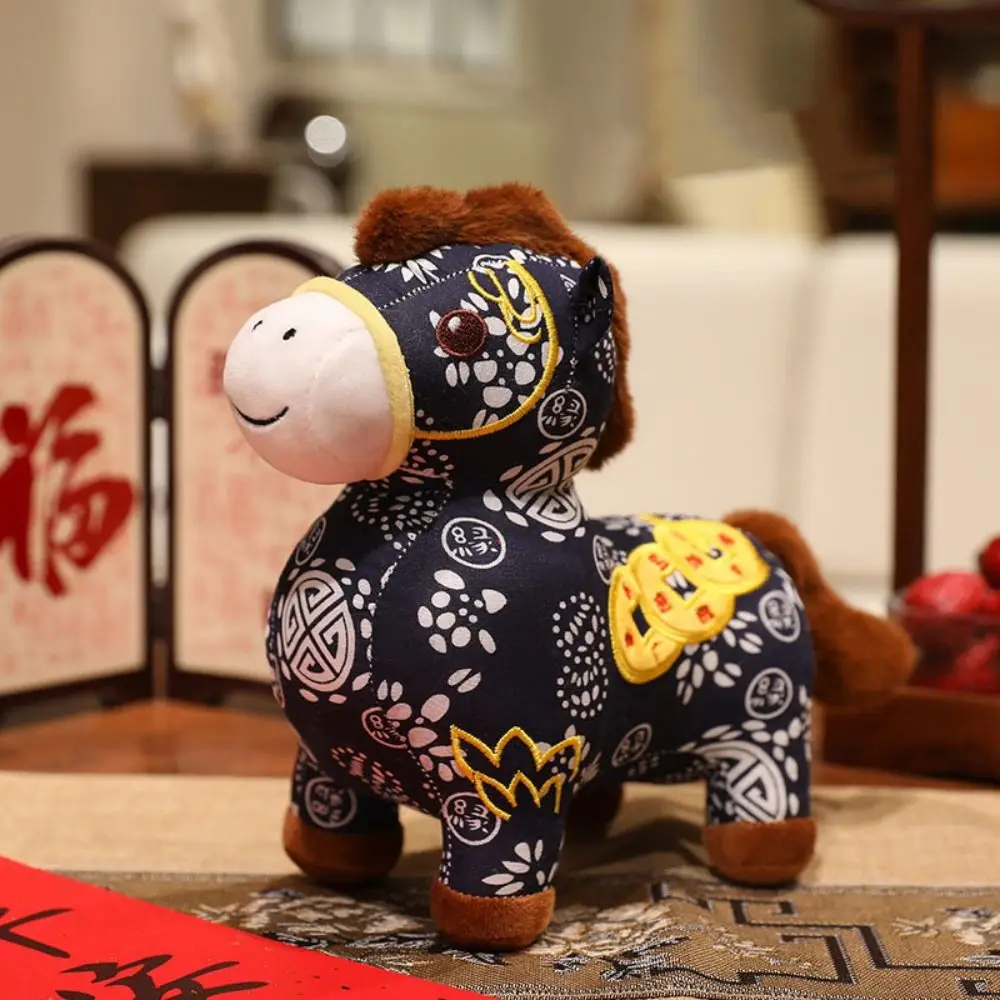 Wealth Pony Cartoon Animal Horse Stuffed Toys Lucky 18/28cm Chinese Zodiac Horse Embroidery Cute Mascot New Year