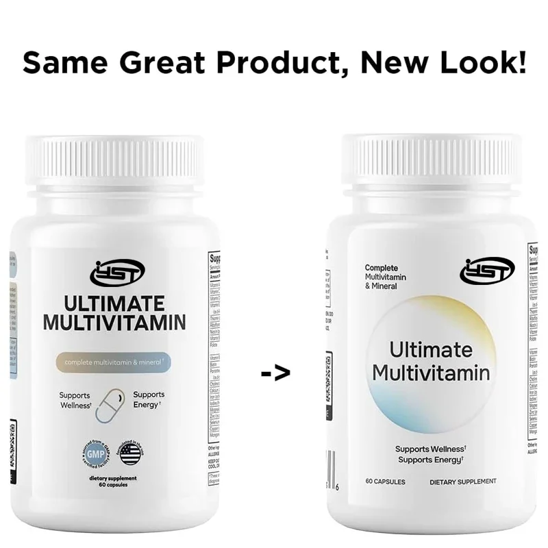 Ultimate multivitamins, multiple minerals, and superfoods contain a mixture of 42 fruits and vegetables, with 60 capsules