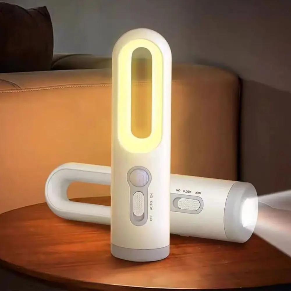 Outdoor 2 in 1 LED Light Motion Sensor Type-C Flashlight Lantern Rechargeable Waterproof Bedside Lamp Bedroom