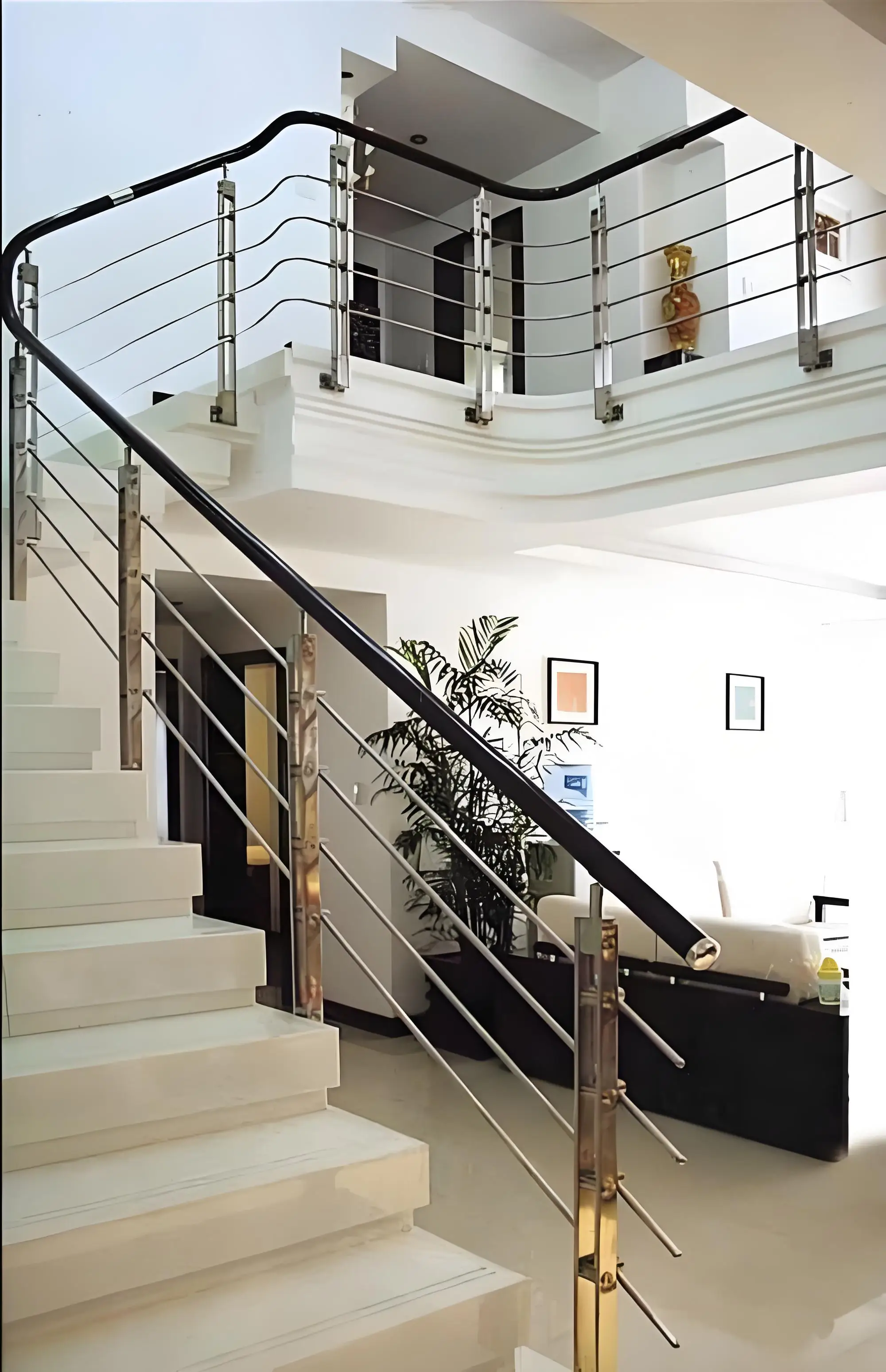 التخصيص 304 درابزين الممر الفولاذ المقاوم للصدأ منصات واقية لبناء المكاتب درابزين الدرابزين الدرابزين #6