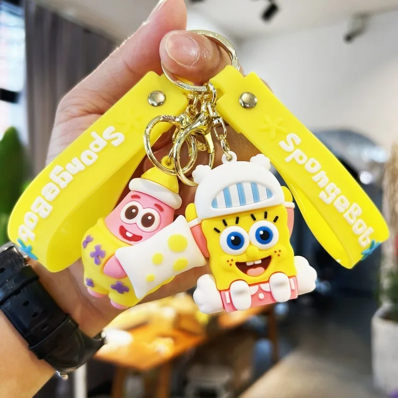 

kawaii SpongeBob SquarePants Keychain Creative Star Crab Boss Keychain Men's and Women's Bag Accessories