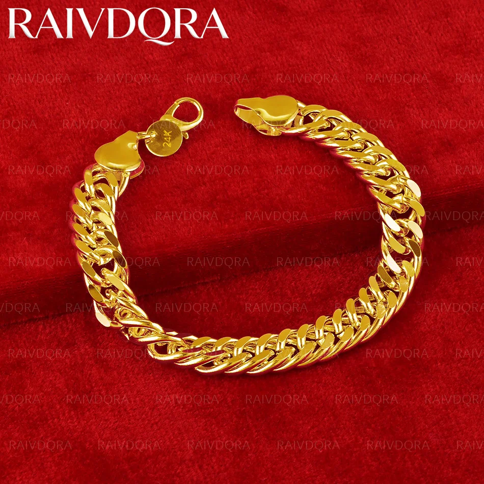 18K Gold Plated 10mm Multi Circle Woven Bracelet For Men and Women Fashion Jewelry Charm Generous Birthday Gift