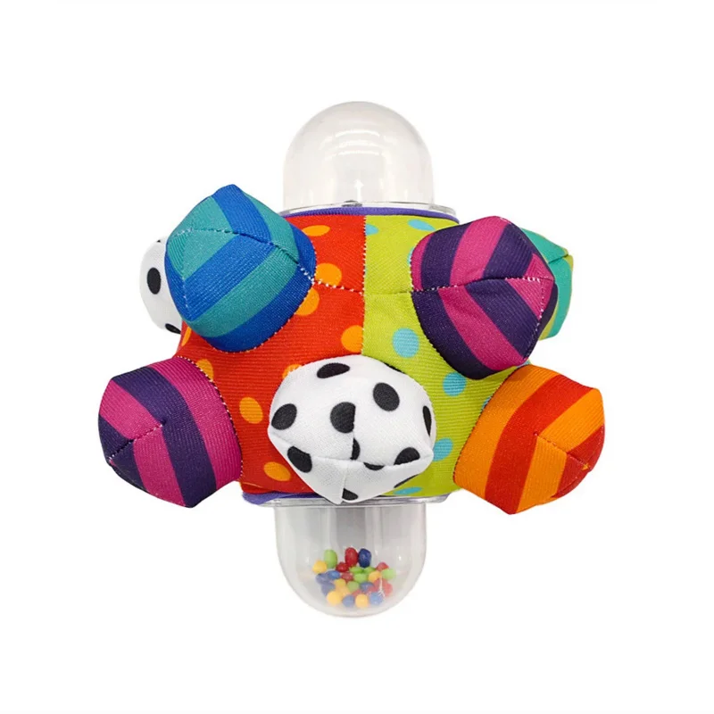 Baby 3d weiches Tuch berühren Hand greifen Bubble Ball Puzzle Kinder Farbe Perlen kleine laute Glocke Rassel Spaß Bälle Lernspiel zeug