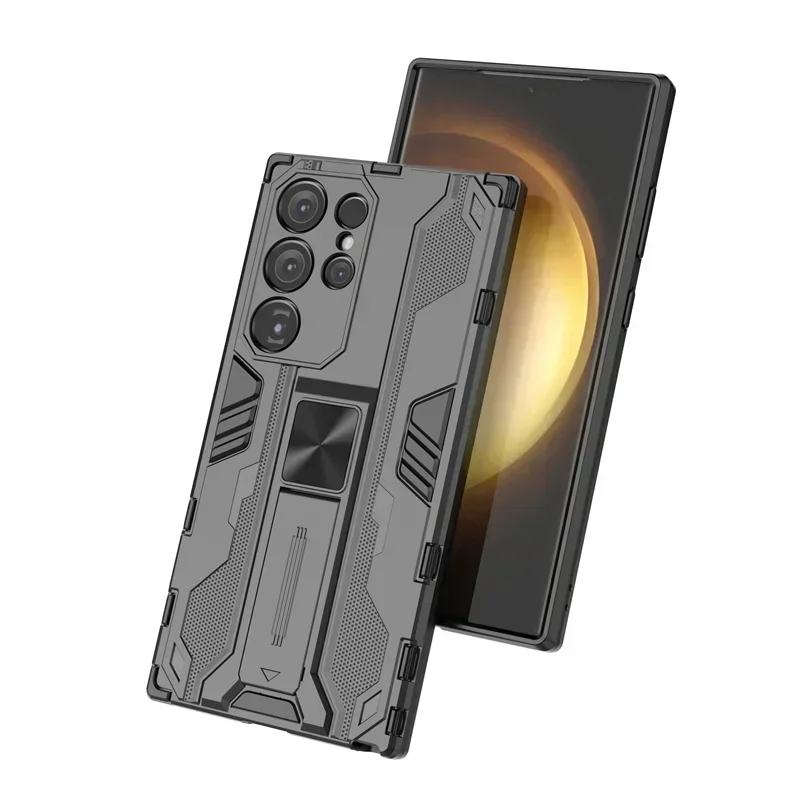 Чехол для Samsung Galaxy S24 Ultra 5G, автомобильная магнитная подставка, противоударный бронированный чехол для телефона Samsung S24 + Plus S 24 Ultra, задняя крышка