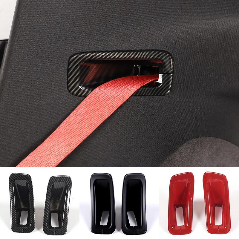 

For Chevrolet Corvette C8 Stingray Z51 Z06 2020-2023 ABS Carbon Fiber Car Seat Belt Decorative Frame Sticker Interior Accessory