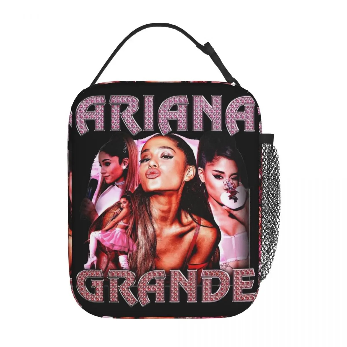 

Retro Ariana Grande Singer Bootleg Thermal Insulated Lunch Bags for School 2024 Tour Eternal sunshine Portable Bento Box