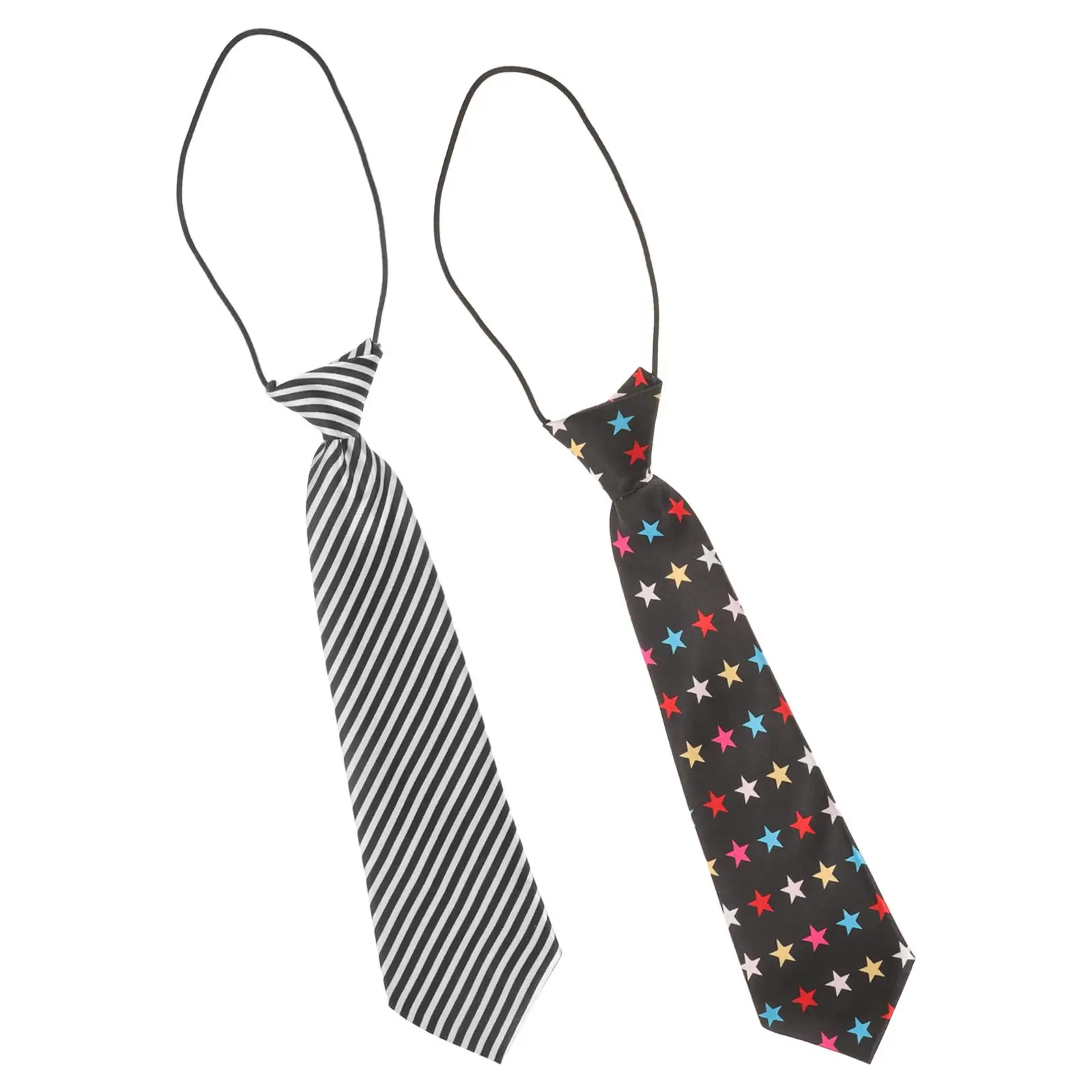 

Kids Neck Tie Student Uniform Accessories 2Pcs Adjustable Boys Ties Fabric B Festive Baby Schoolwear Retro Design