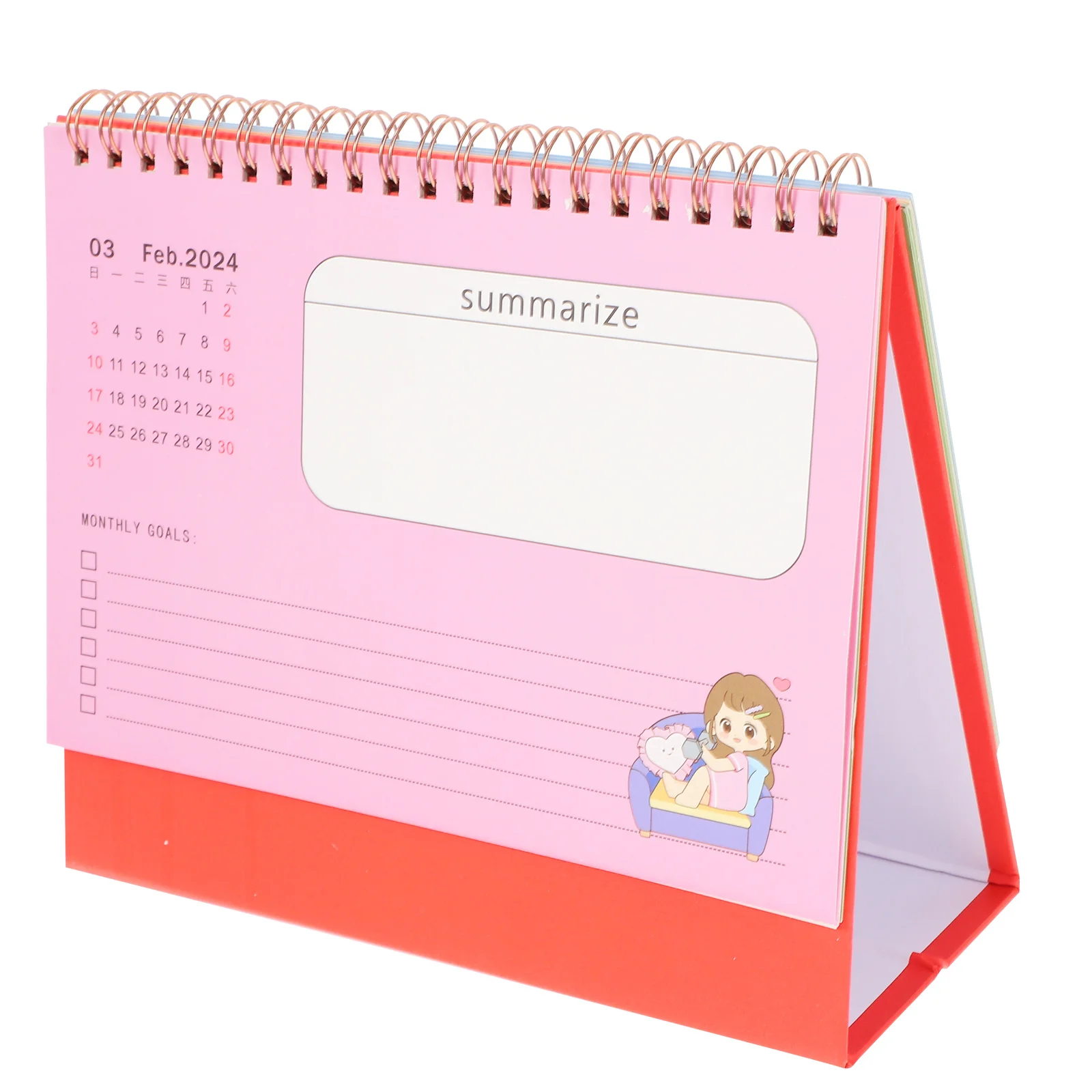 

Calendar Mini Standing Flip Desktop Cute 2024-2025 Household Business Monthly Small