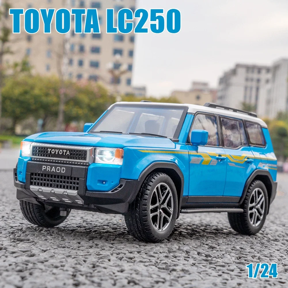 1:24 Toyota Prado LC250 SUV High Simulation Diecast Metal Alloy Model car Sound Light Pull Back Collection Kids Toy Gift