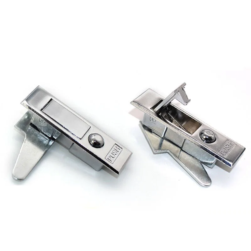 2pcs MS503 Switch Control Bounce Push Button Lock Zinc Alloy Panel Keyless Bottom Metal Cabinet Door Lock Electric Meter Box