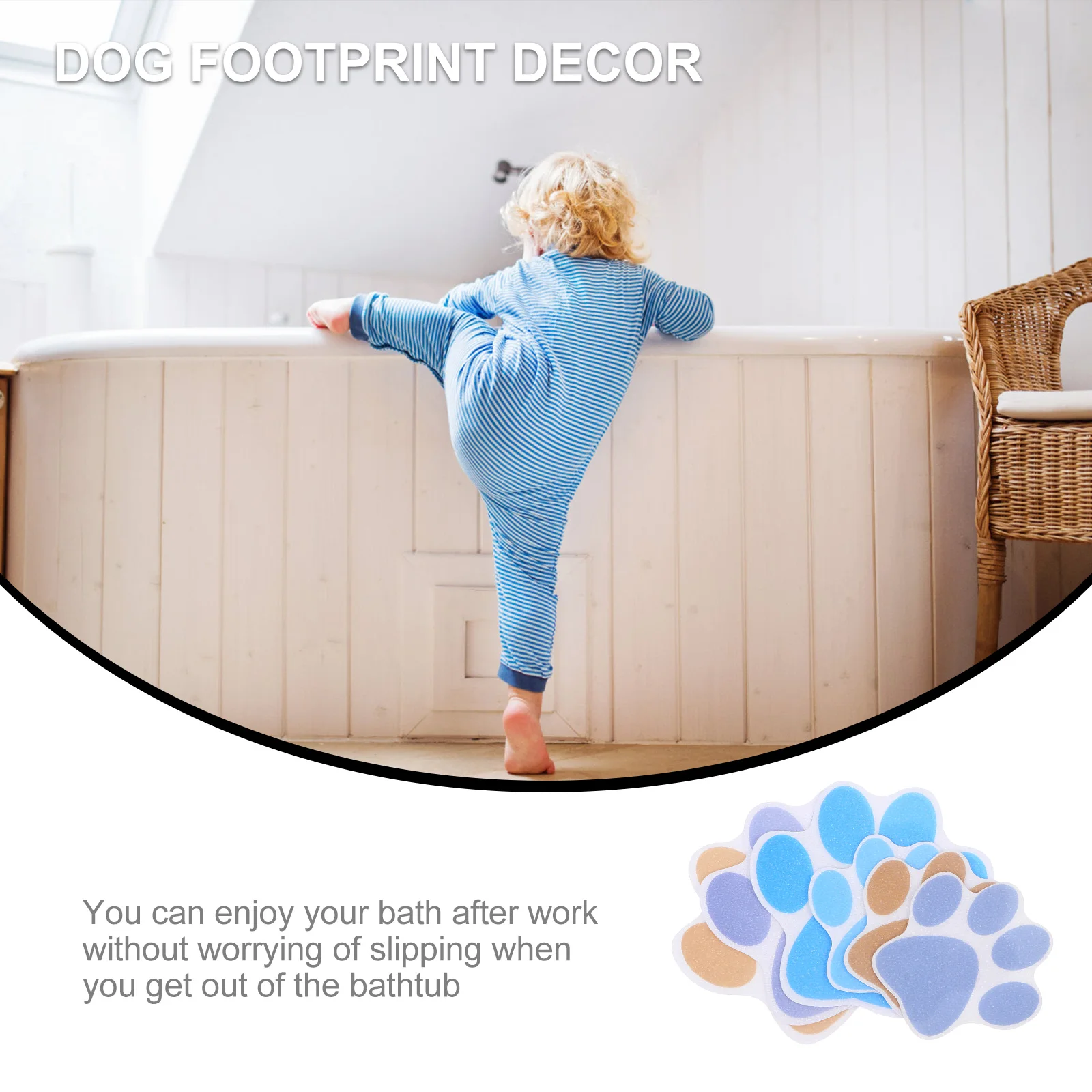 

6 Pcs Cartoon Stickers Non-slip Bathroom for Tub Shower -slip Paw Floor Mat Bathtub Strips