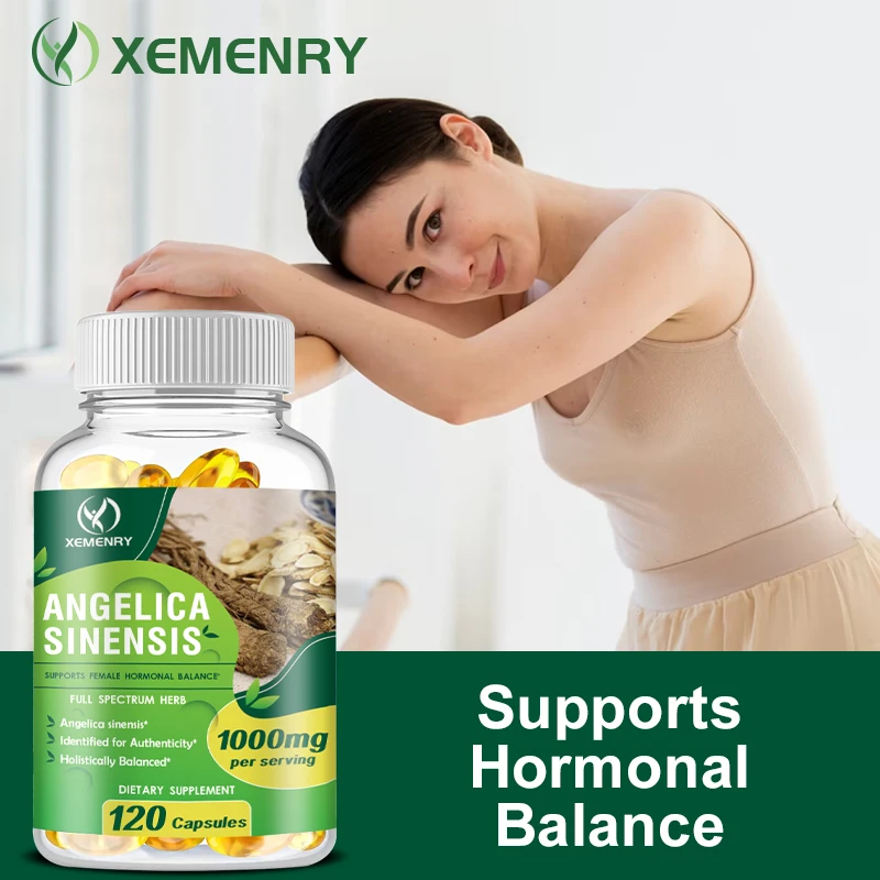 Angelica Sinensis Capsules 1000mg - Supports Hormone Balance, Improves Mood, and Relieves Stress