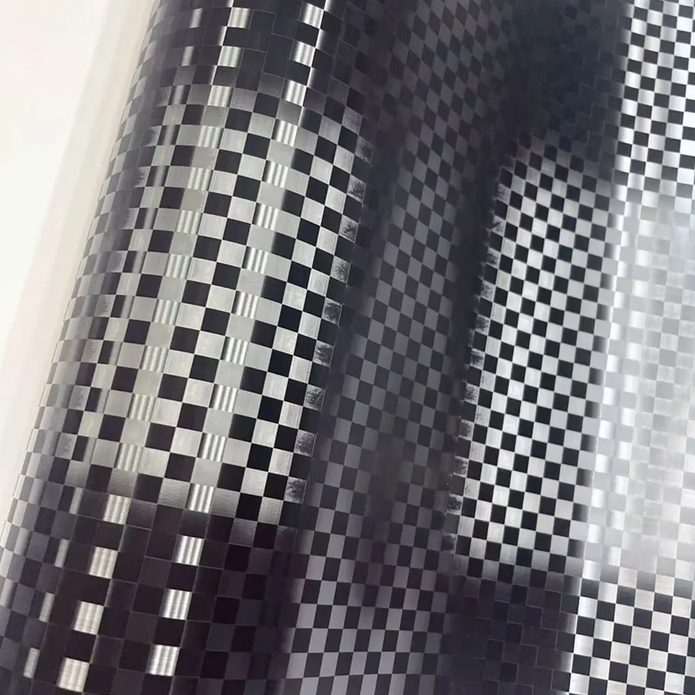 

Matte checkered texture Forged Carbon Fiber Motorcycle Stickers Anti Scratch Film Air Release Self-Adhesive Vinyl Car Wrap Foil