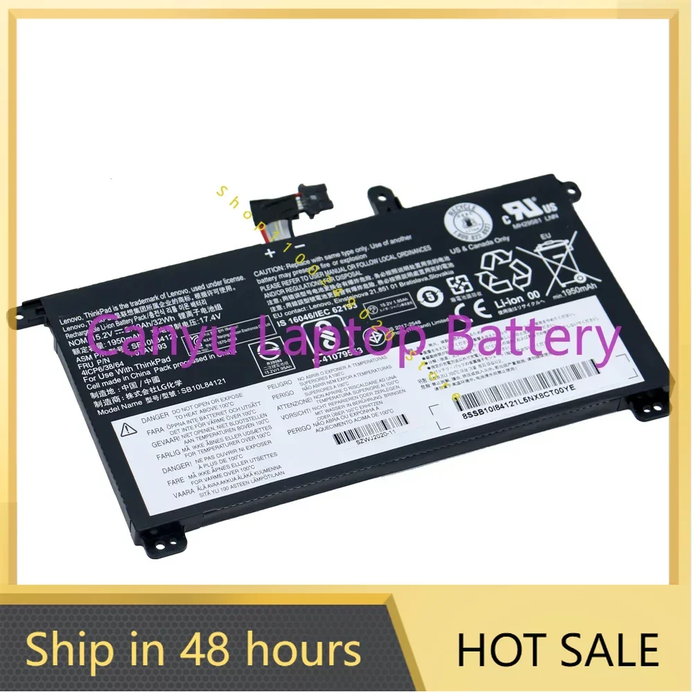 

2024 01AV493 00UR890 00UR891 00UR892 Battery For Lenovo ThinkPad T570 T580 P51S P52S SB10L84121 2100mAh 32Wh 15.4V