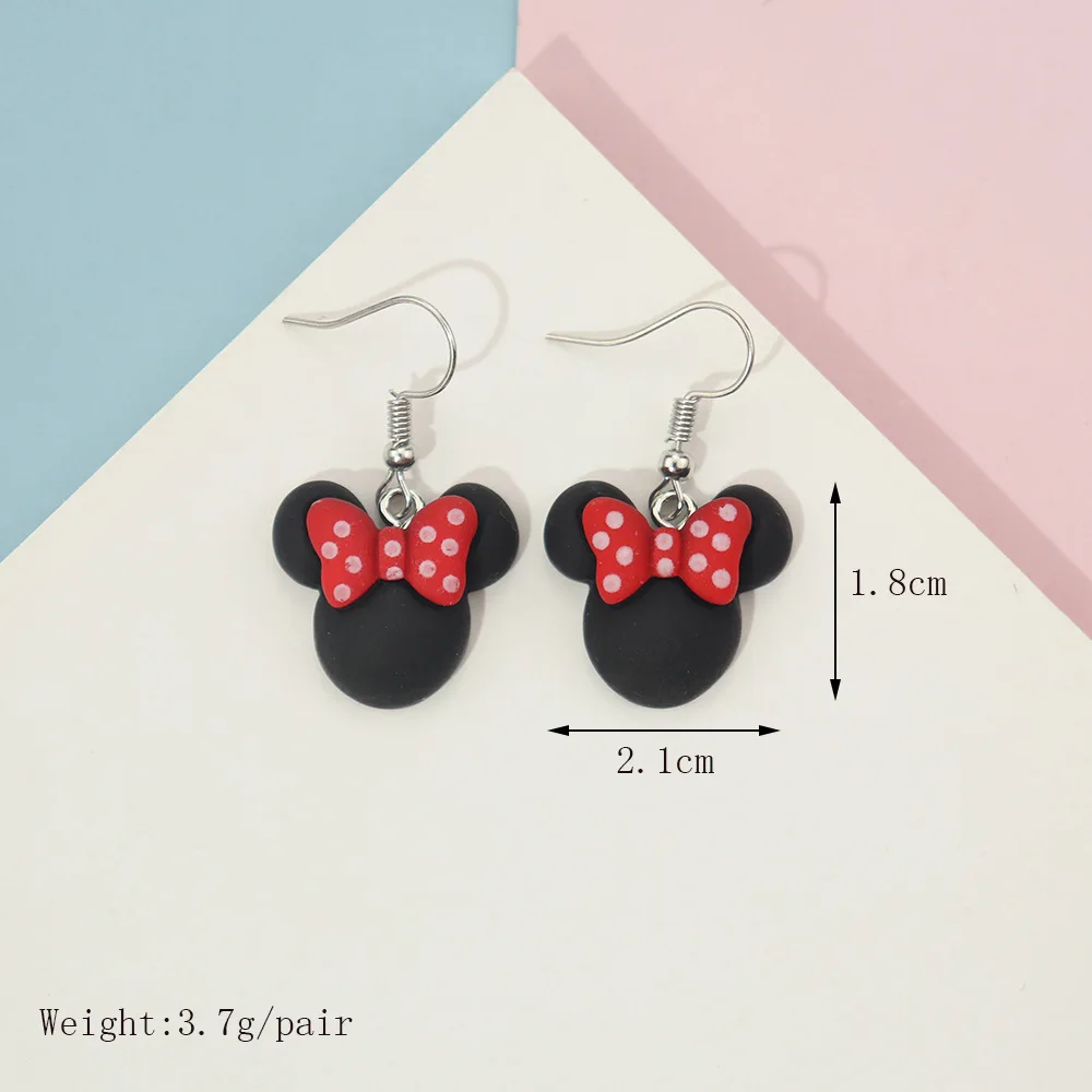 Disney Mickey Mouse Earrings for Girls Anime Jewelry Accessories Minnie Fashion Cartoon Stud Earring Children Birthday Xmas Gift