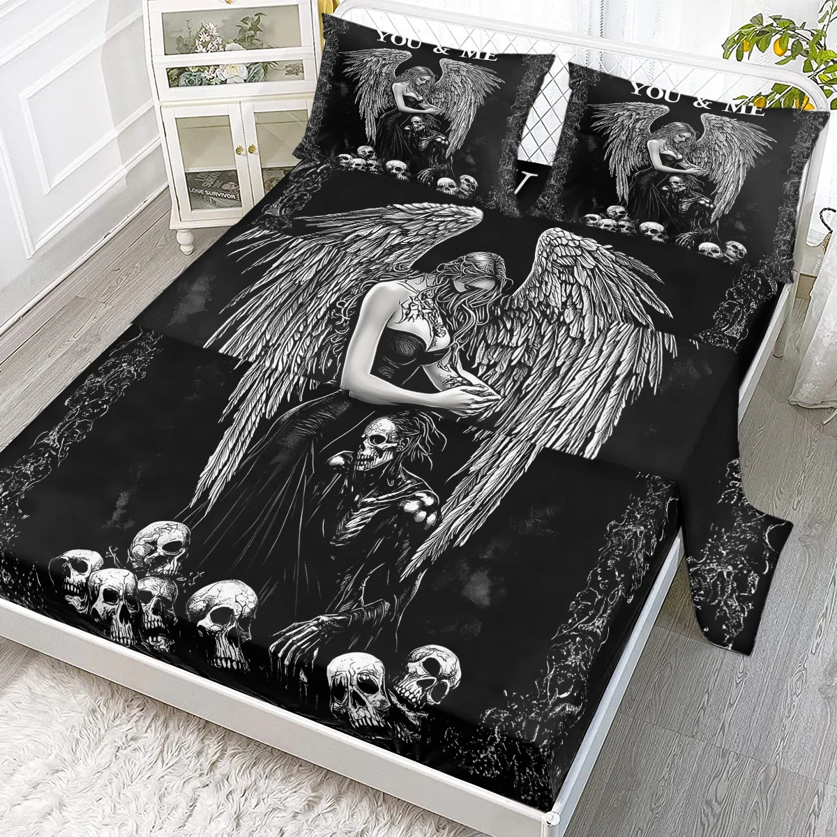 

Комплект простыней Angel Demon из 4 предметов, включает 1 плоскую простыну, 1 плоская простыня California King, 2 наволочки (культура, традиция)