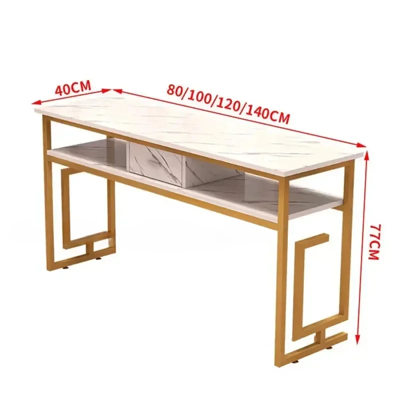 Modern Minimalist Nail Tables Salon Furniture Single Double Manicure Tables Chair Set Luxury Professional Manicure Table D