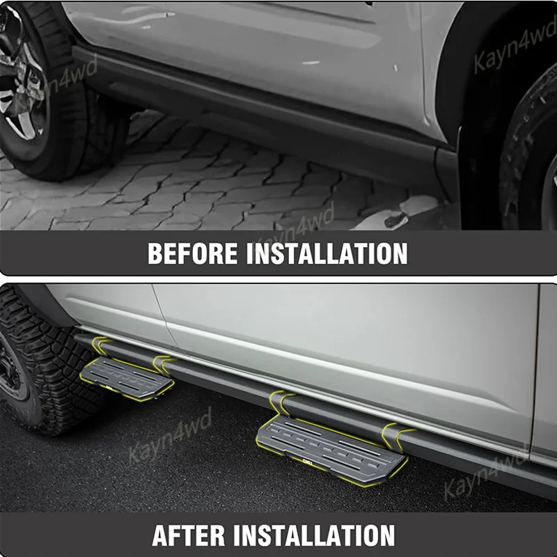 Off Road 4x4 Accessories OMU Aluminum Running Board Side Step For Jeep Wrangler JK 4 Door with Rubicon OEM Side Bar 2007-2017 - view 4