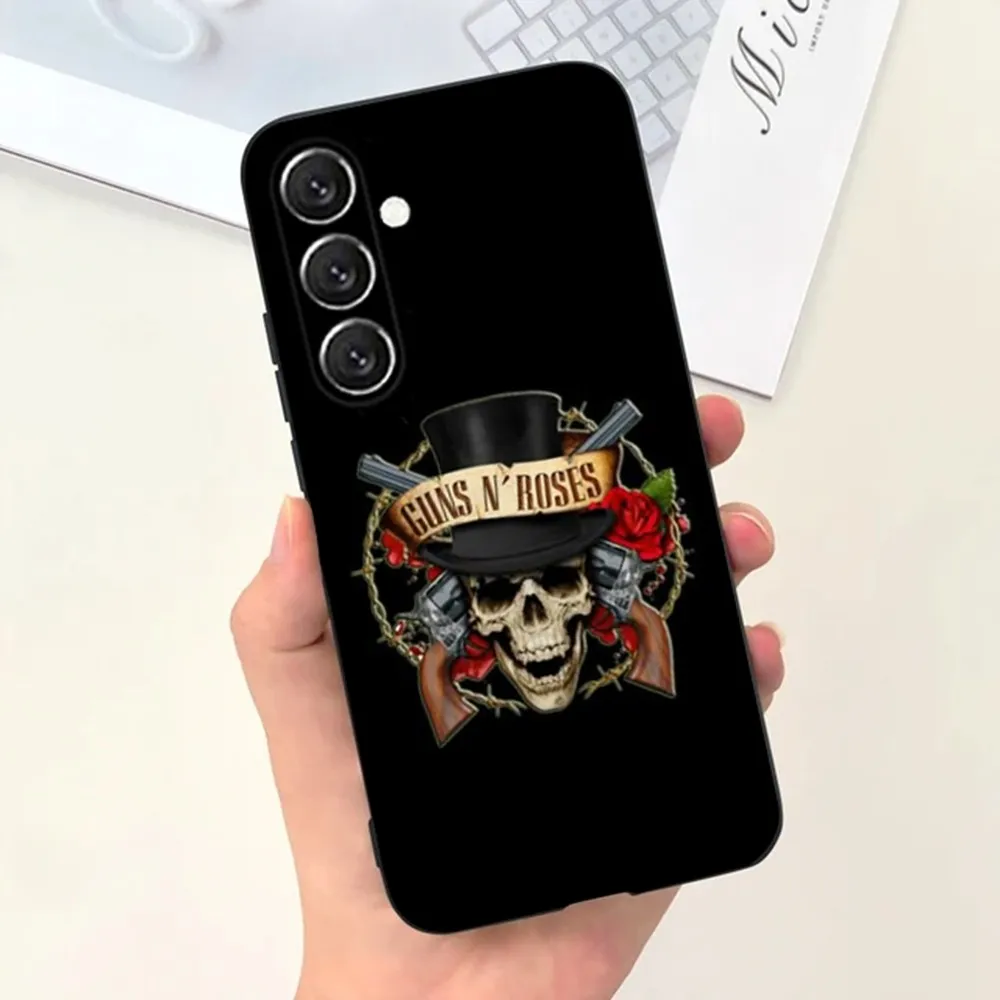 밴드 G-Guns N Roses 전화 케이스 삼성 S25,S24,S21,S22,S23,S30,Ultra,S20,Plus,Fe,Lite,Note,10,9,5G 블랙 커버용 전화 케이스