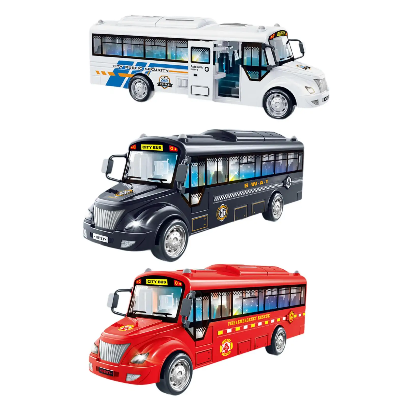 Kids City Bus Toy Simulation Ages 2-8 Years Old Decoration Birthday Gift Boys Girls with Openable Door Fine Details Educational