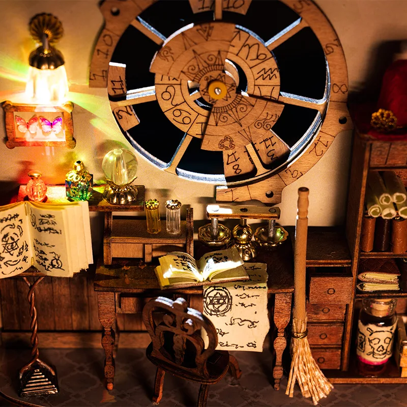 إطار صور للنادي السحري DIY، لغز خشبي ثلاثي الأبعاد، نموذج تجميع فكري مصنوع يدويًا، لعبة إبداعية هدية عيد ميلاد للأطفال والمراهقين