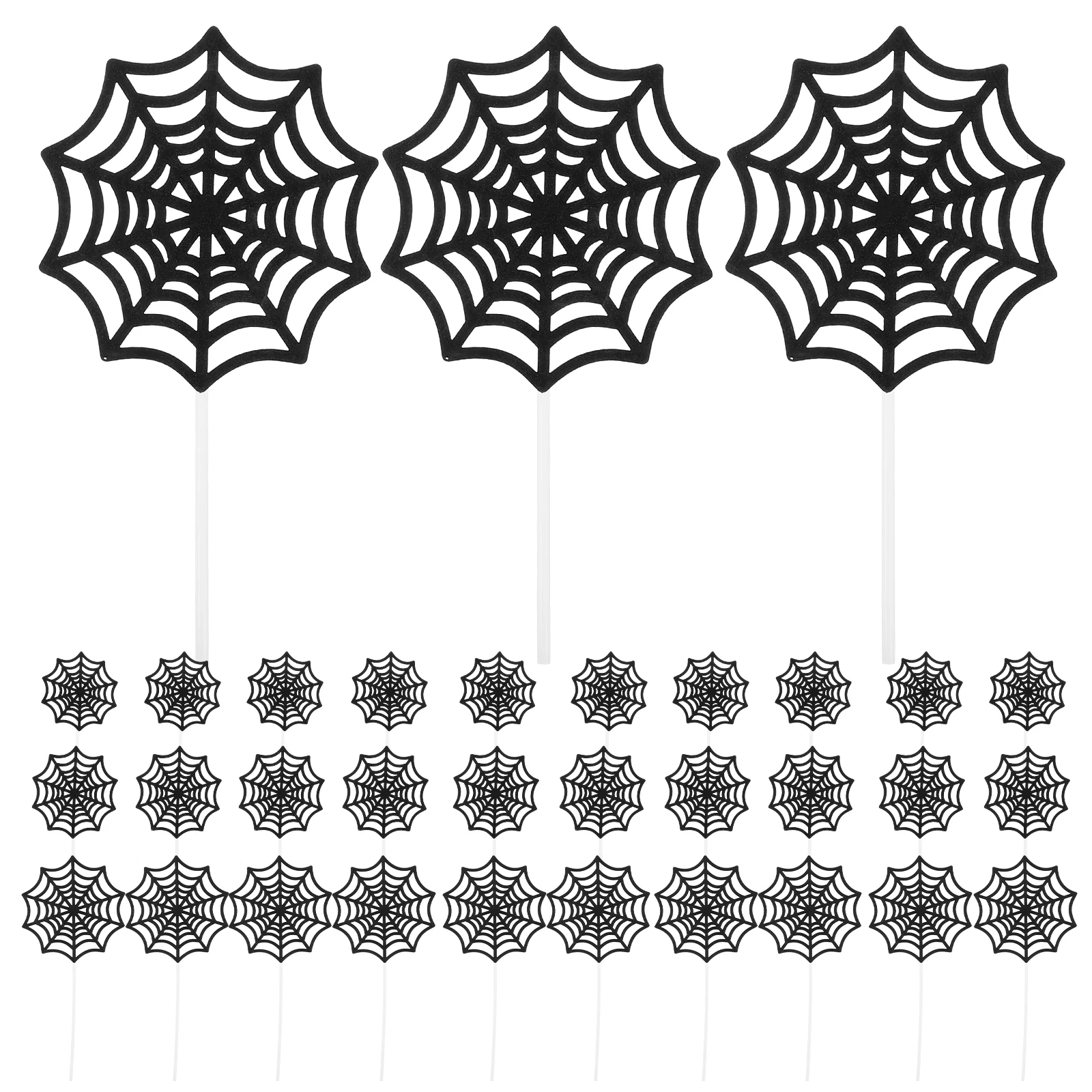 12 Pcs Birthday Cake Picks Spider Web Cupcake Decor Paper Topper Toppers Child Crab