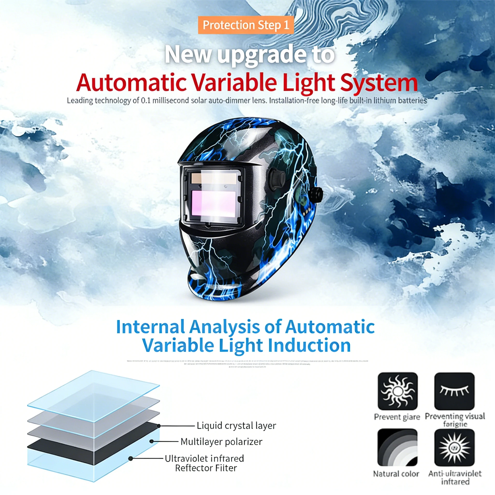 

Солнечная маска-шлем для сварки с автоматическим затемнением True Color, линза-фильтр для сварочного аппарата и инструмента для плазменной резки