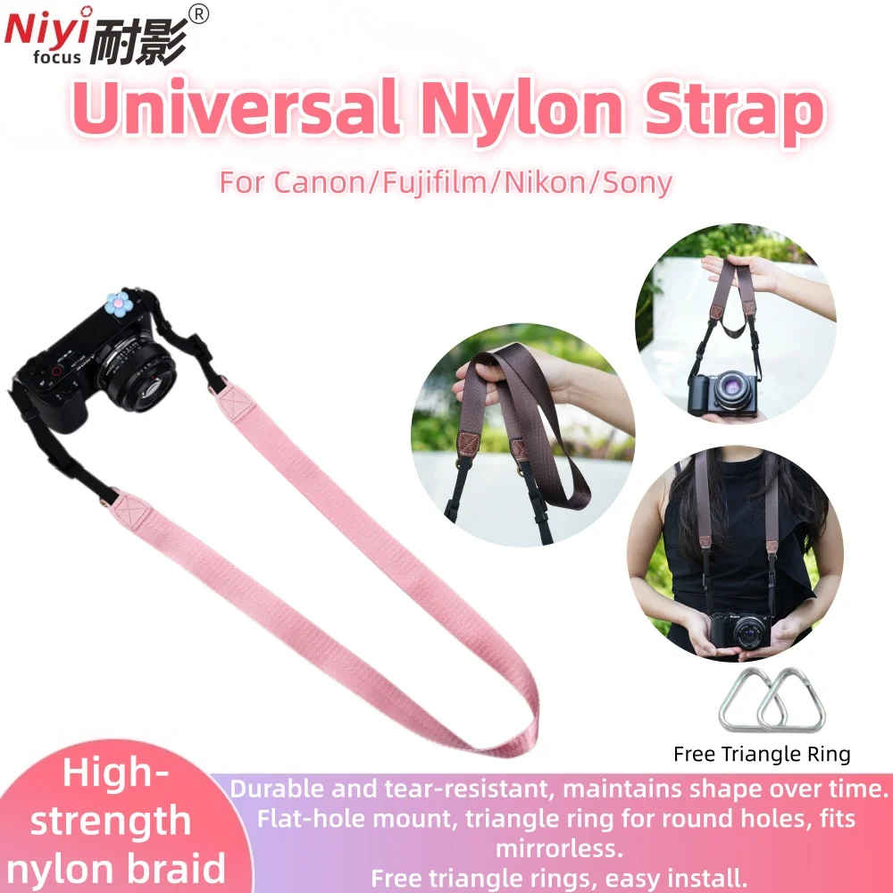 Universeller Verstellbarer Nylon-Kamera-Schultergurt Langlebiger Rutschfester Ersatzgurt für Canon/Fuji/Nikon/Sony DSLR Spiegellose Kameras