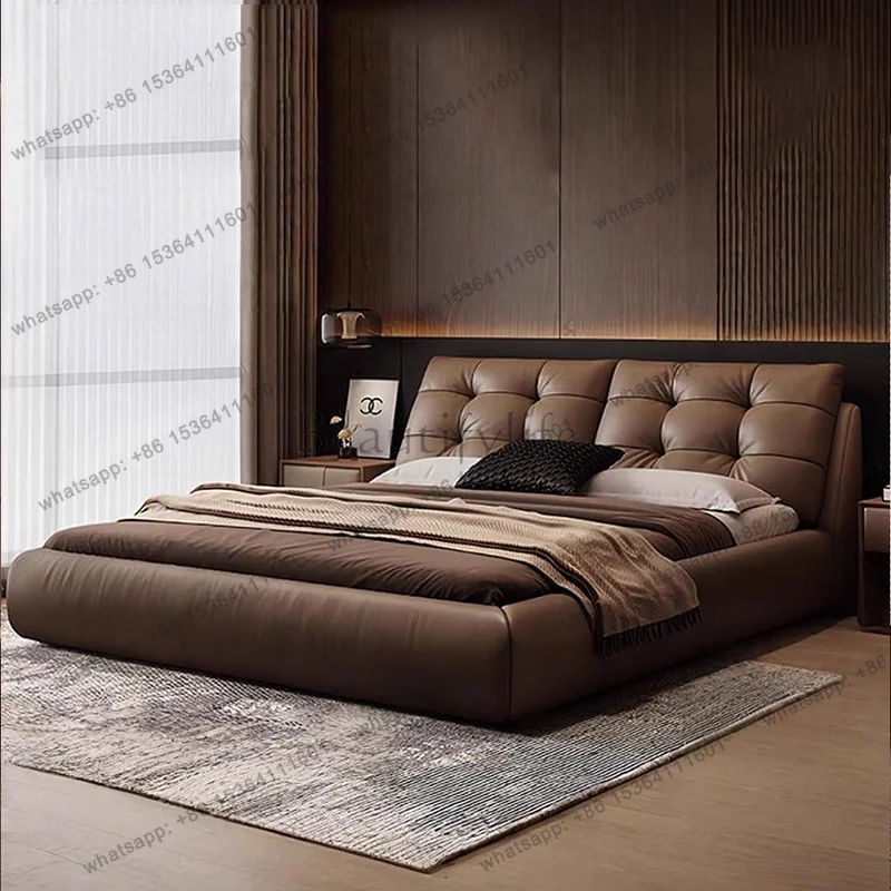 FG European Luxury Bed Design Bedroom Double King Size Children Bed Platform Space Saving Letto Matrimoniale Lounge Suite Furnit