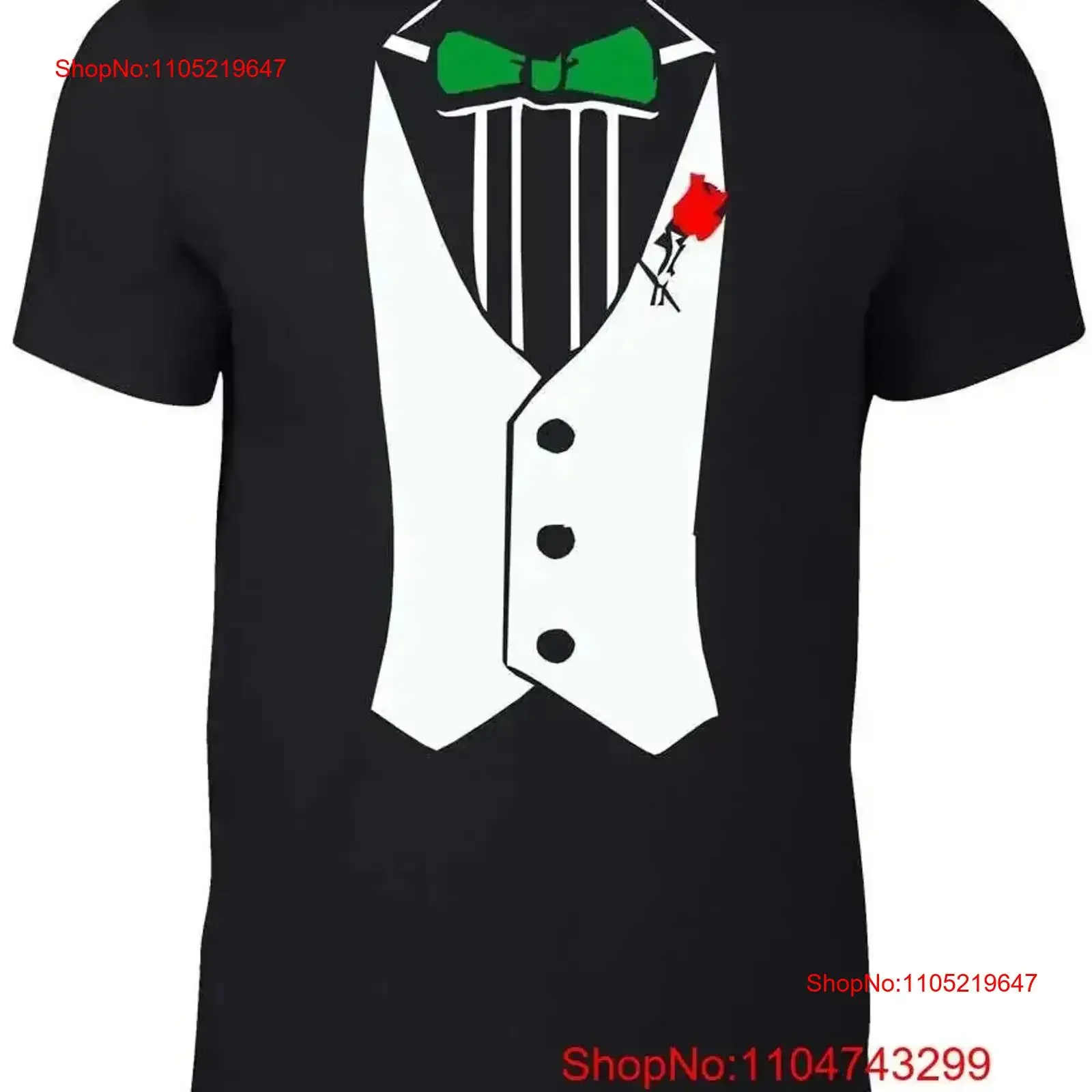 Tuxedo T Shirt Funny comic fancy dress retro party smarT Bow Tie vintage Washed homme fashion graphic Versatile Casual Stylish