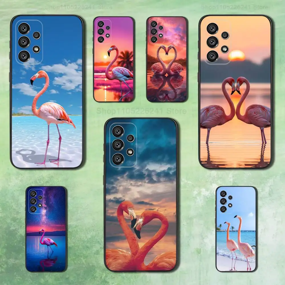 

Pink Animal Flamingos Cute For Samsung Galaxy A53,31,52,72,41,22,73,32,71,Note,J7,8,9,5G Soft Black Silicone Phone Case