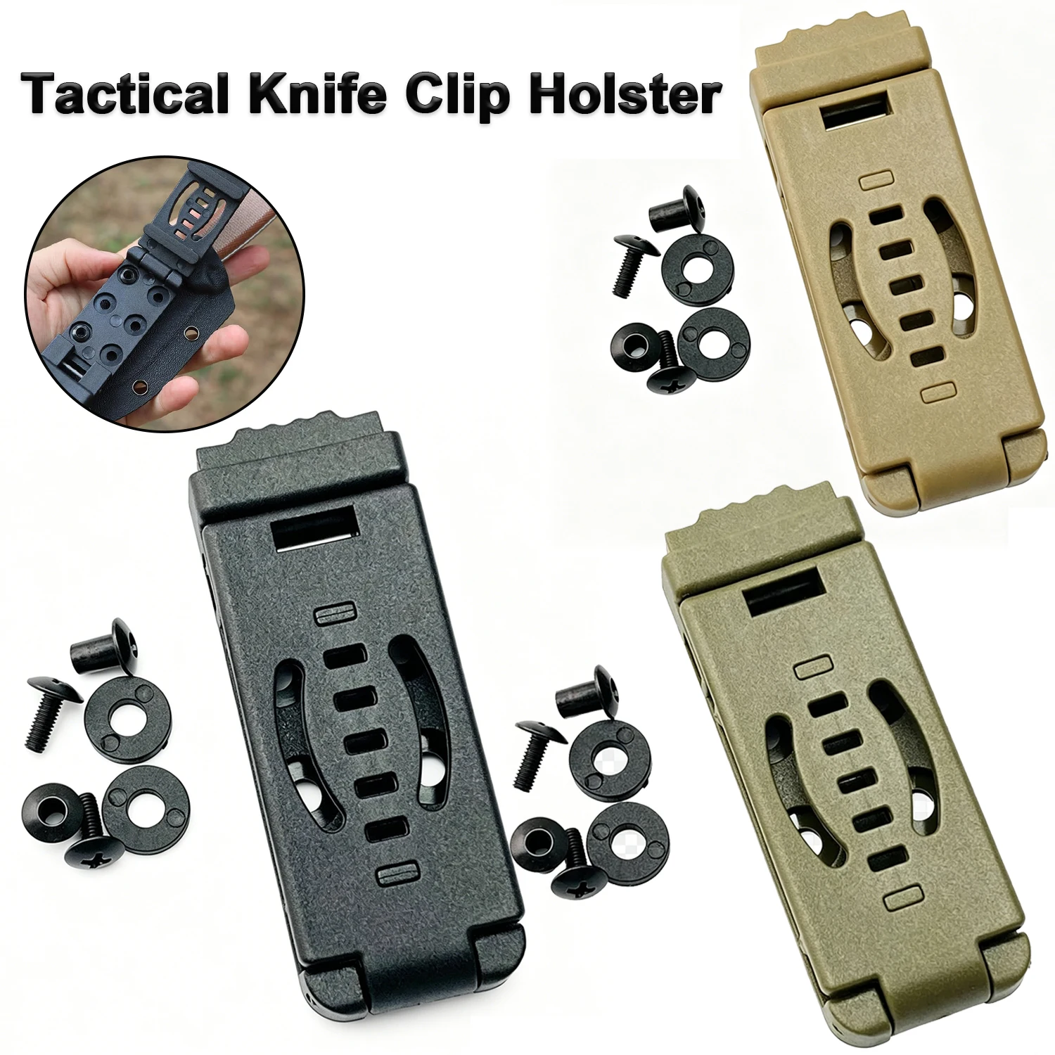 Tactical Universal Knife Clip Holster – Belt Sheath Handmade DIY Accessory for EDC Outdoor Camping Utility Tools
