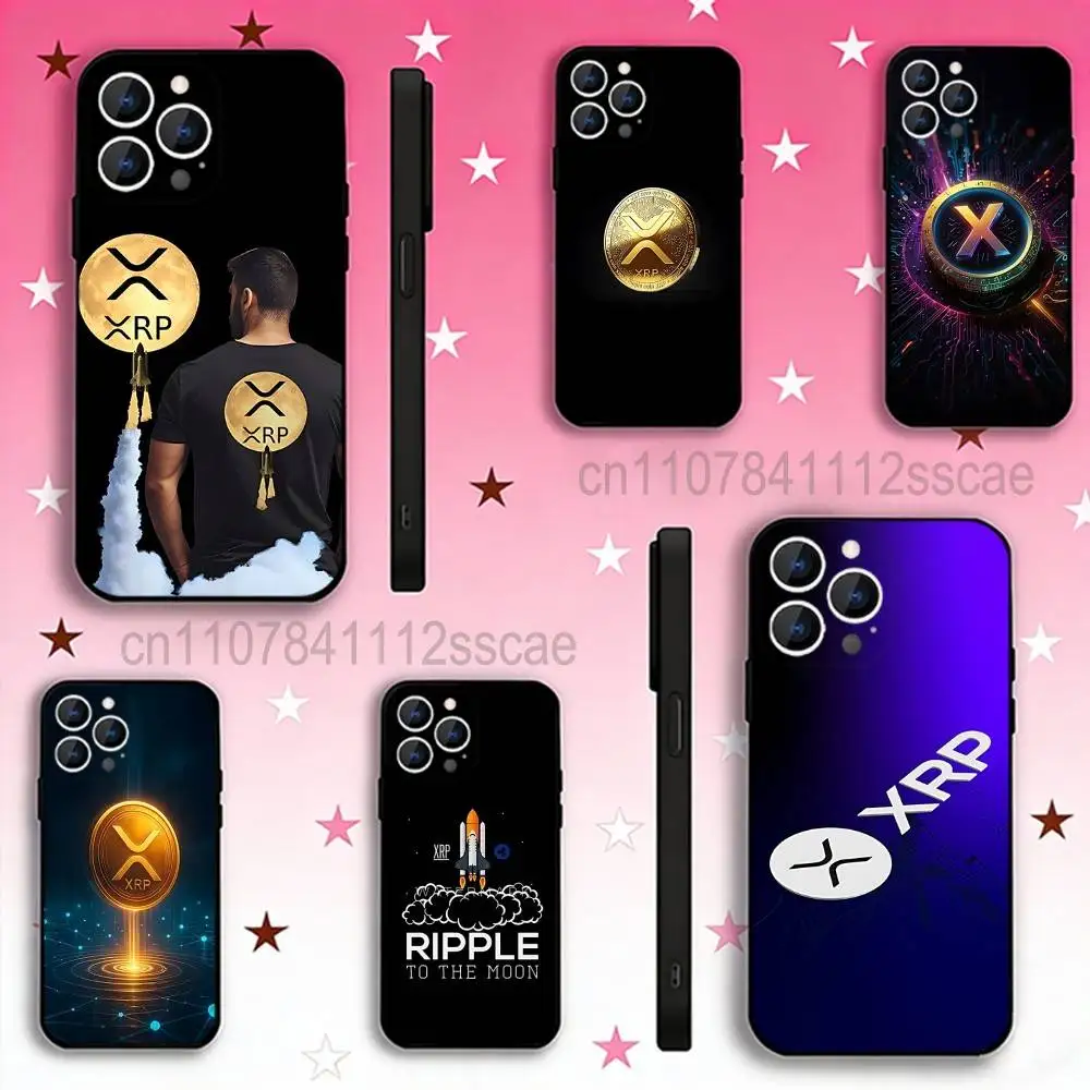 

Xrp Ripple Crypto x Phone Case For iPhone 17,16,15,14,13,12,11,Pro,Max,Plus,E,Air,Mini Black Shockproof Funda Cover