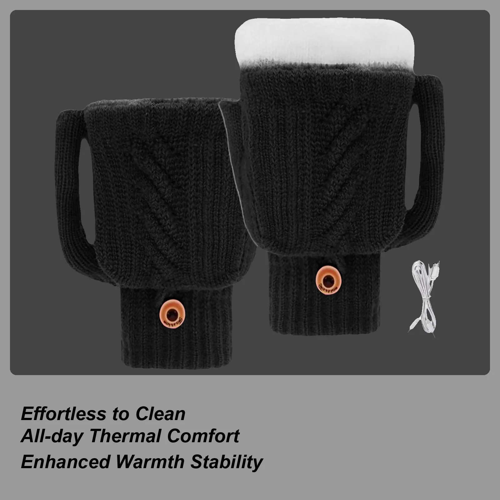 

Heated Fingerless Gloves USB Thermal Gloves Washable Thermal Mittens For Cold Weather Skiing Cycling Hiking Fishing Outdoor