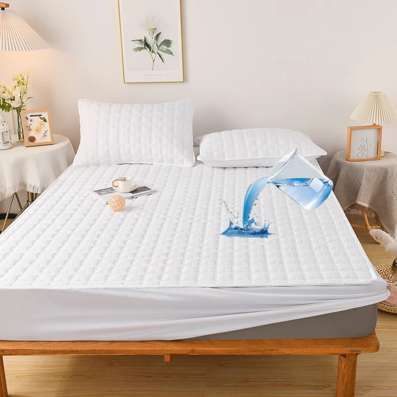 Waterproof Mattress Protector Thicked Quilted Fitted Bed Sheet Soft Breathable Mattress Pad Topper Cover Custom Size Bed Cover