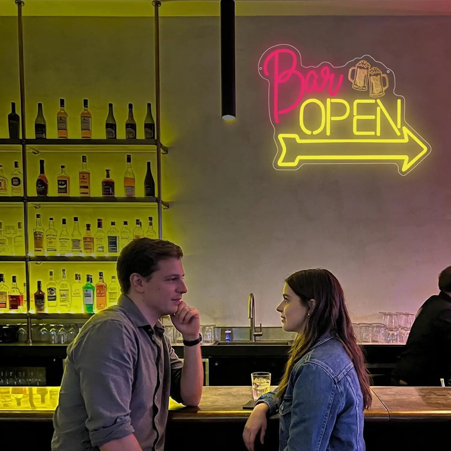 Bar Open Neon Sign USB Dimmable LED Light for Home Beer Bar Man Cave Club Pub Restaurant Hotel Themed Wall Art Decor Night Light