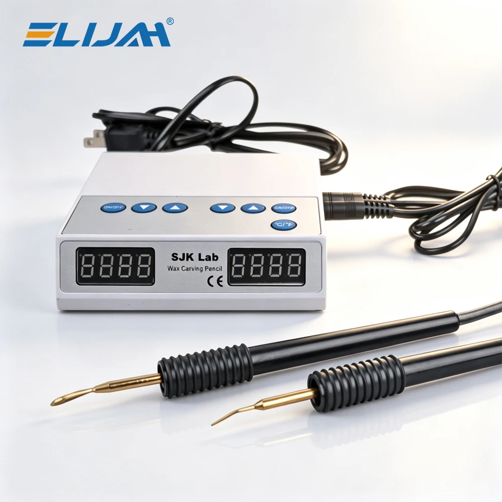 ELIJAH Electric Wax Engraving Machine Dental Lab Digital Display Ultra-thin Electric Waxer Double Carving Pen Heat Carving Knife