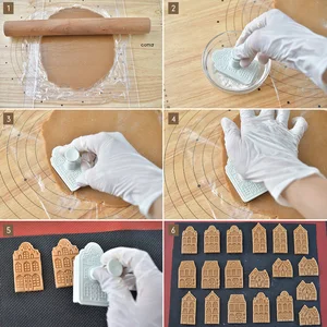 4 PCs Weihnachtsgingerbread Schnittschneider 3D Kochform Formen Fondant Kuchendekoration Konditor Kekszubehör Kochzubehör 8 Hauptverkäufe Süßwarenscheibenkuchen - №6