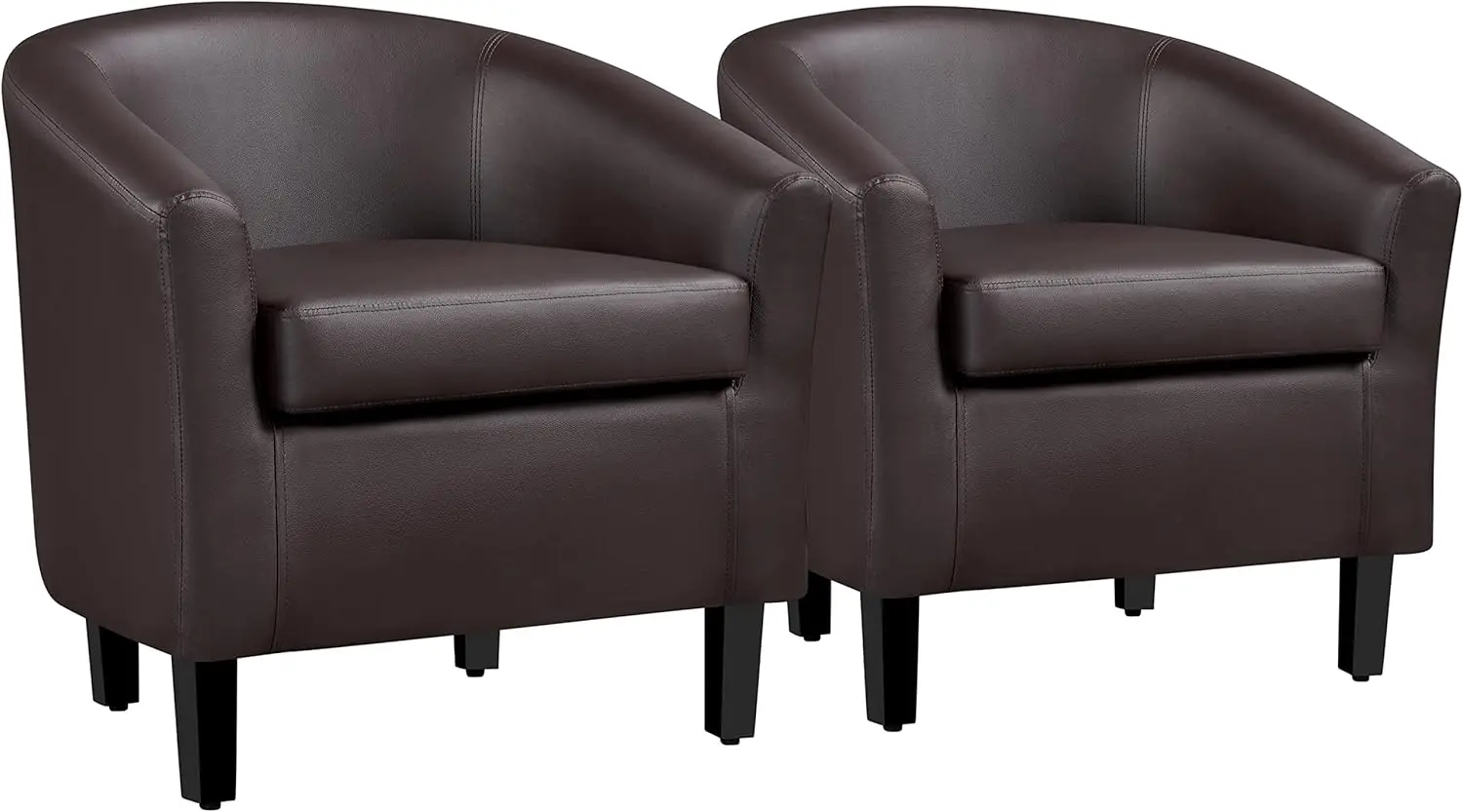 

PU Leather Accent Chairs, Modern Barrel Chairs Side Chairs, Comfy Club Chairs with Soft Padded, 2 Chairs for Living Ro