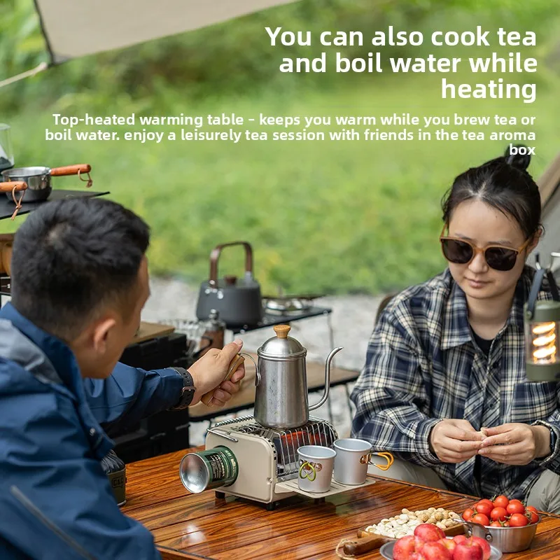 صغيرة محمولة في الهواء الطلق الكورية نمط كاسيت سخان داخلي دخاني حفرة النار التخييم جهاز تدفئة محمول الشاي القهوة المرجل سخان البيوتان