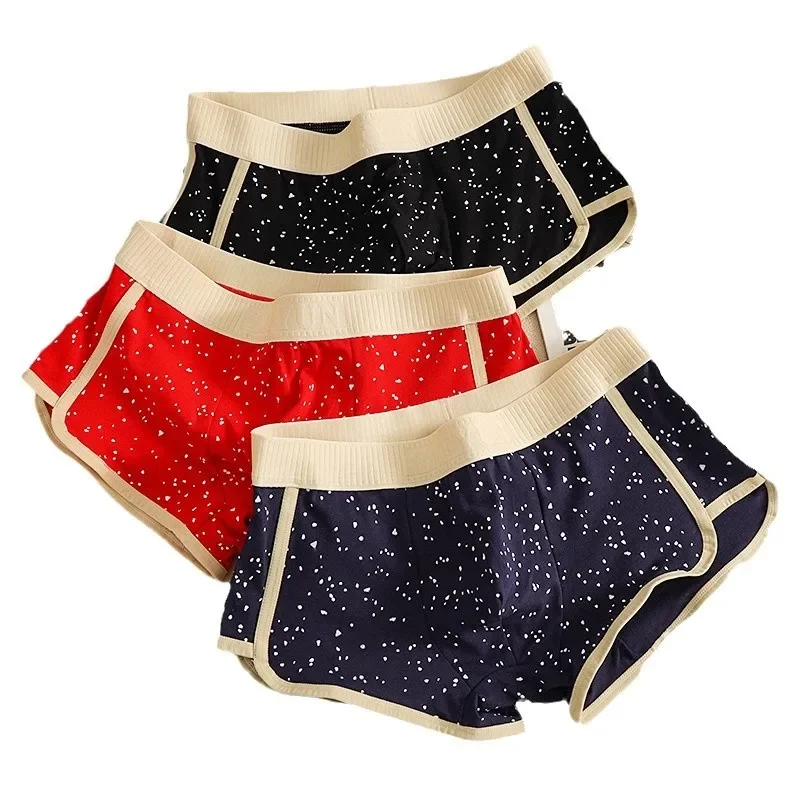 New men\'s starry sky underwear cotton loose and comfortable boxers men\'s boxer trendy breathable boys\' boxer shorts head