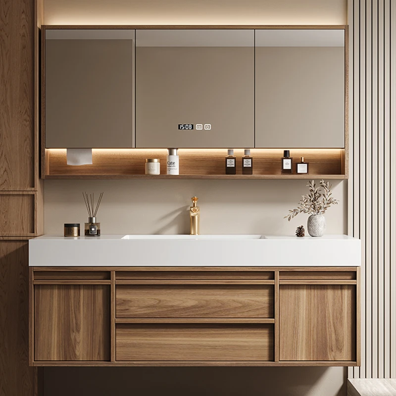 Japanese Shelves Bathroom Vanities Open With Sink Vanity Storage Bathroom Vanities Simple Design Home Furniture Spiegelkast LLBC