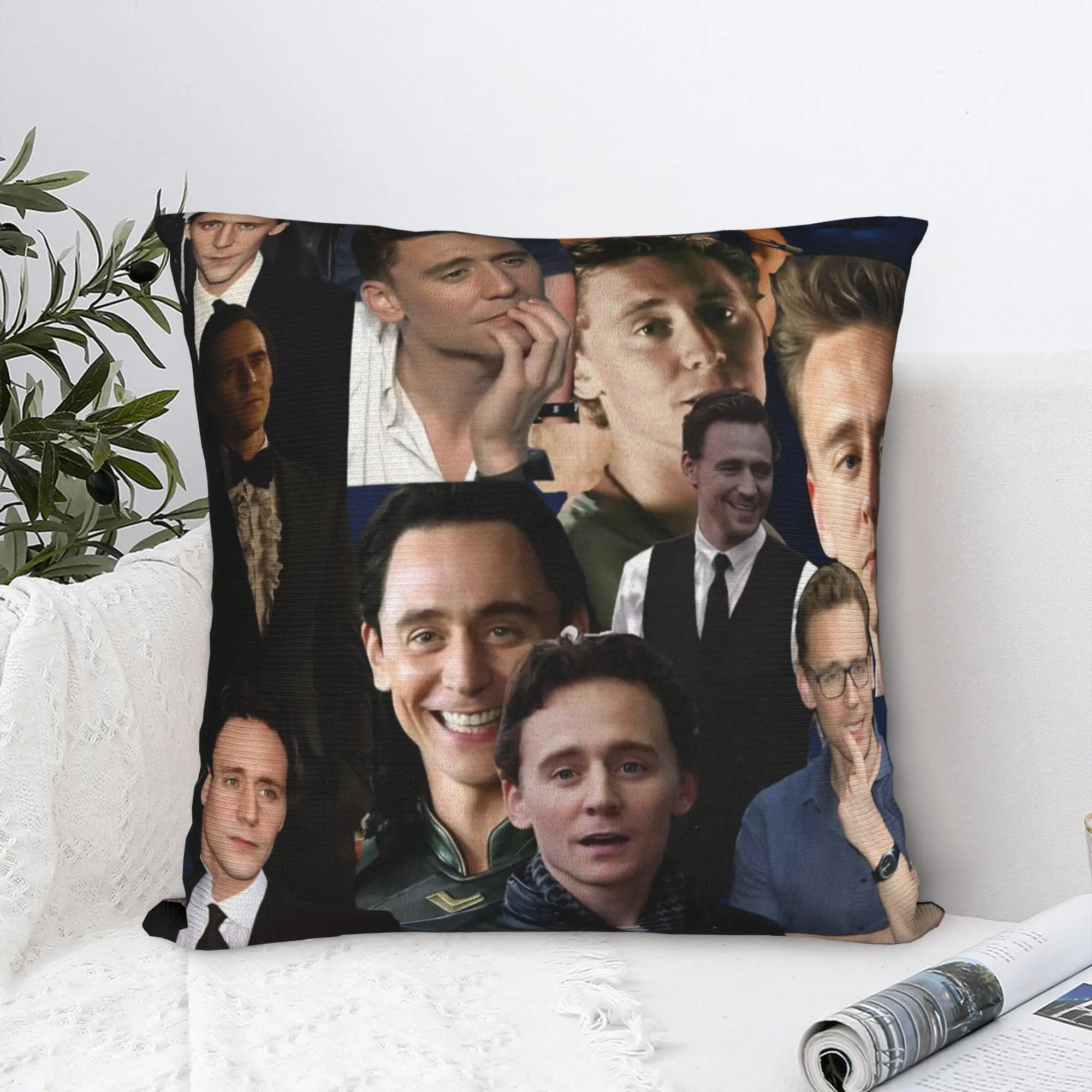Tom Handsome Actor Hiddlestons Pillowcase Soft Polyester Cushion Cover Decorative Art Cool Pillow Case Cover Home Zipper