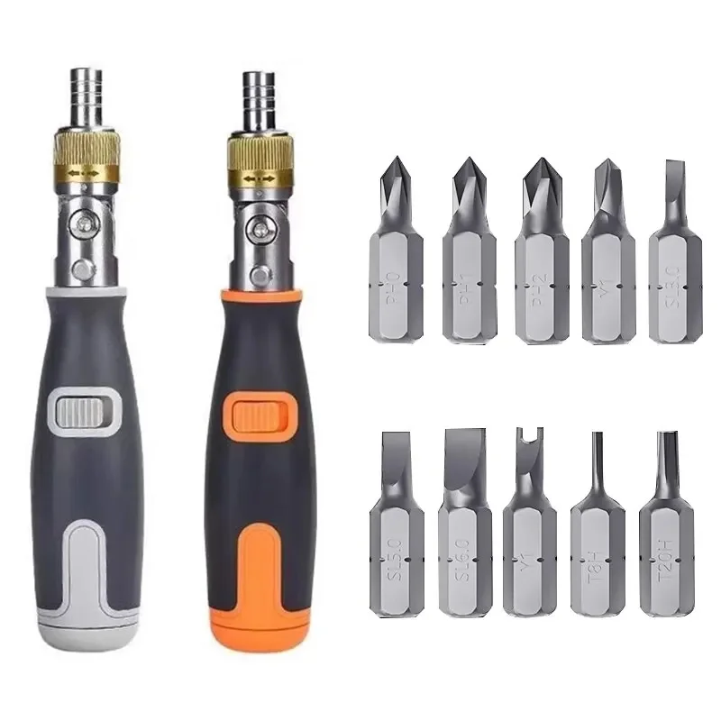 10 In 1 Portable Ratchet Screwdriver Multifunctional Hidden Screwdriver Head Corner Capable Screwdriver Set Multi Angle