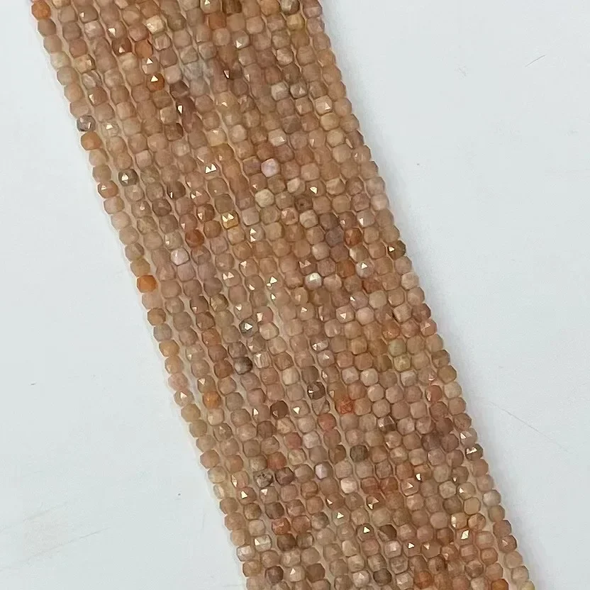 

Натуральный солнечный камень куб дизайн эластичные свободные бусины изготовление ювелирных изделий DIY браслет ожерелье 38 см аксессуары производитель оптовая продажа