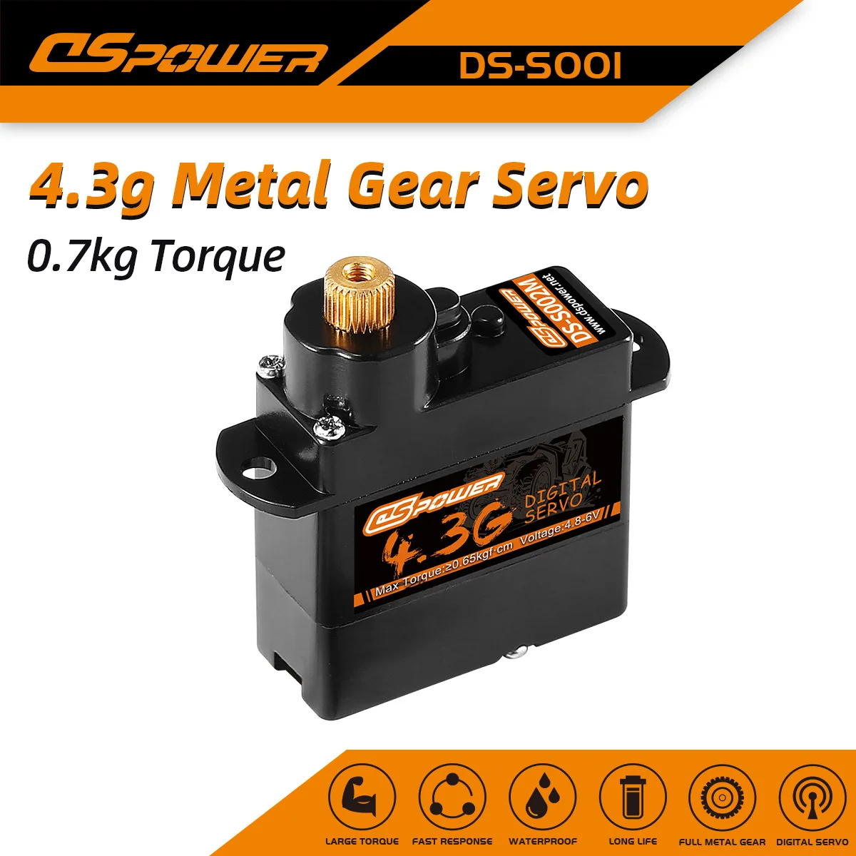 4.3G micro servo metal gear servo bionic flapping wing butterfly model drone mini waterproof, digital rudder