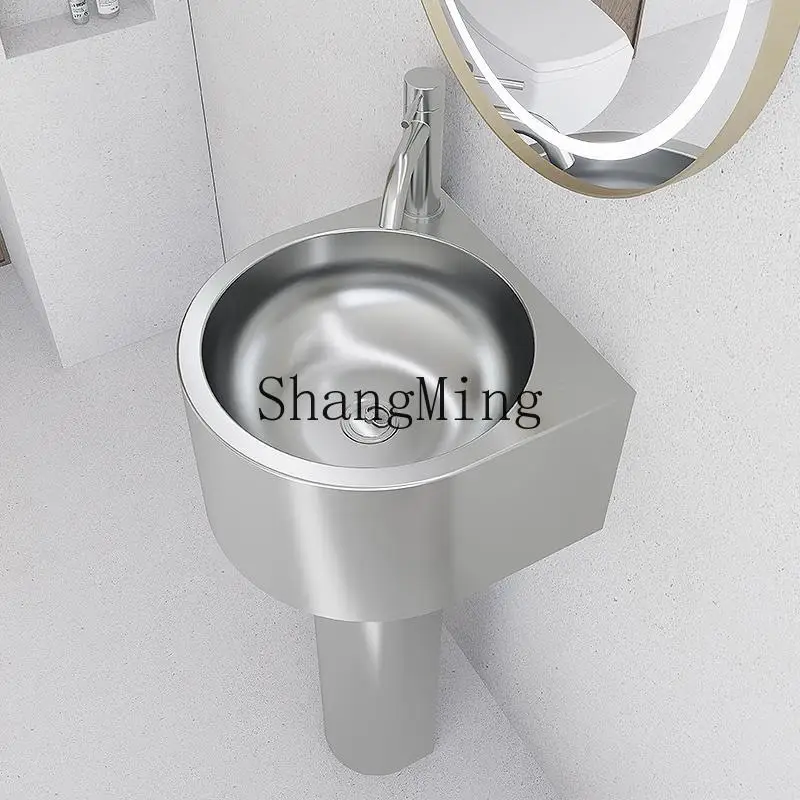 TF stainless steel column type floor-to-ceiling washbasin washbasin learning outdoor balcony bathroom hand pool surface
