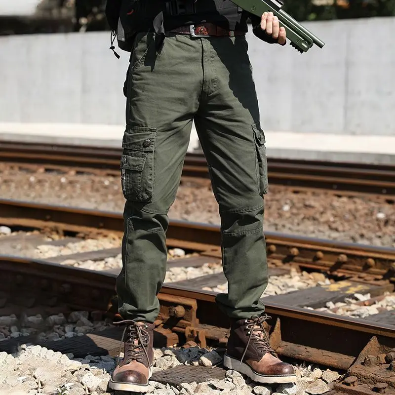 

Autumn Tactical Pants Men Casual Cargo Pants Army Style Long Straight Trousers Male Working Pants 2023 New Pant R78